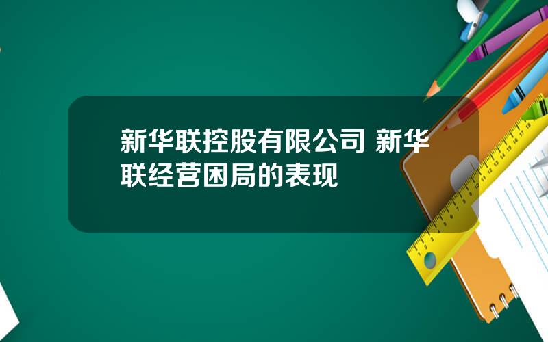 新华联控股有限公司 新华联经营困局的表现